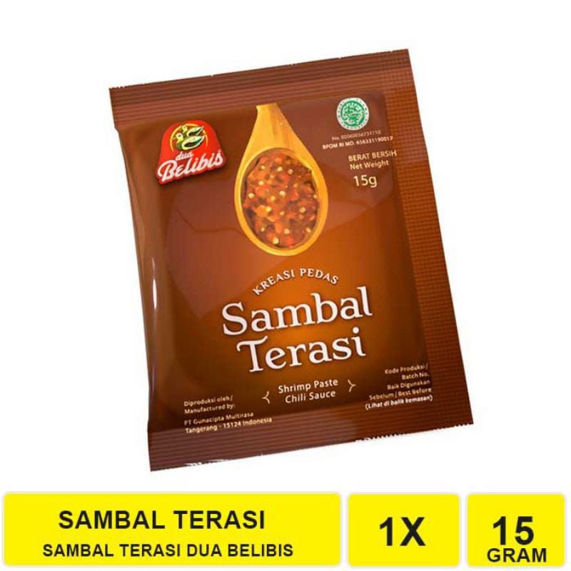 

Dua belibis SAMBAL TERASI SACHET 15 GRAM