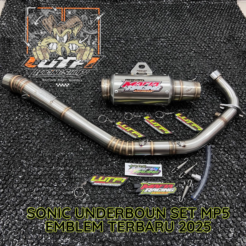 KNALPOT SONIC/SUPRA GTR WAJIB UNDERBOUN SET SILINCER MAFIA RACING EXHAUST ORIGINAL 100%
