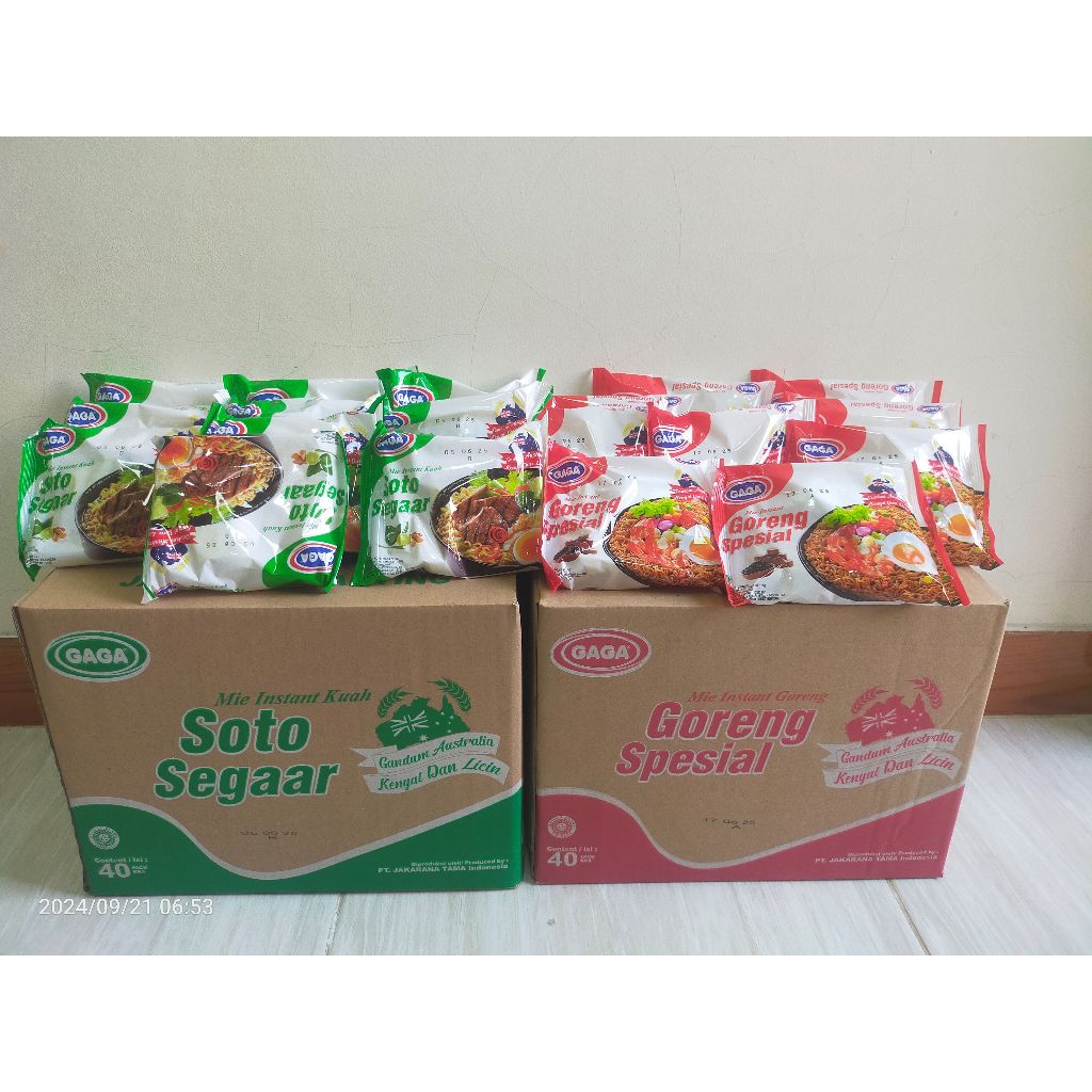 

Paket Mix Mie Gaga Goreng spesial dan Soto Segar Random 75 gram Termurah Grosir Mie Kenyal dan Licin