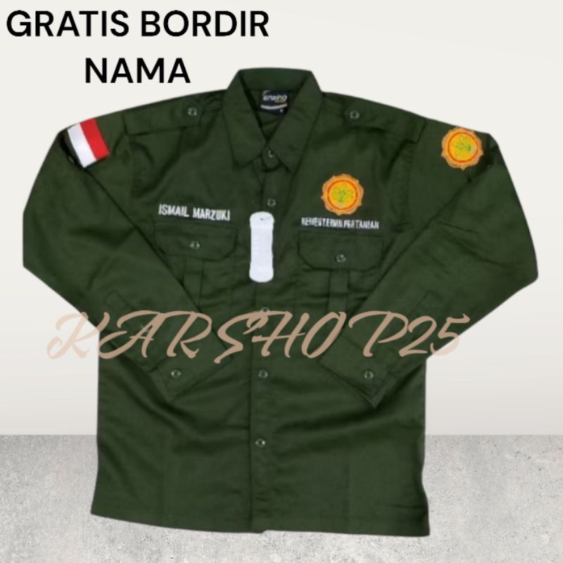 KEMEJA KEMENTAN LENGAN PANJANG TERBARU KEMEJA KEMENTRIAN PERTANIAN SERAGAM KEMENTAN ATASAN BAJU KEME
