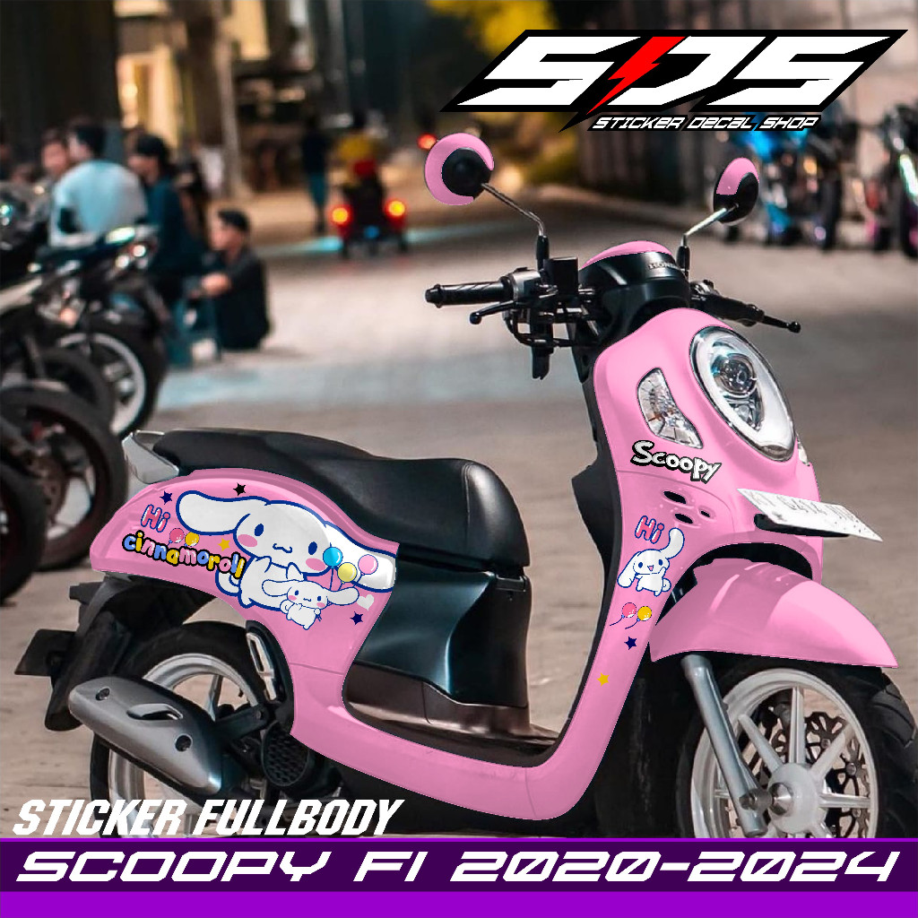 Decal Scoopy New Prestige 2020-2024 Dekal Stiker Variasi Motor Full Blok Motif Lucu Cinnamoroll