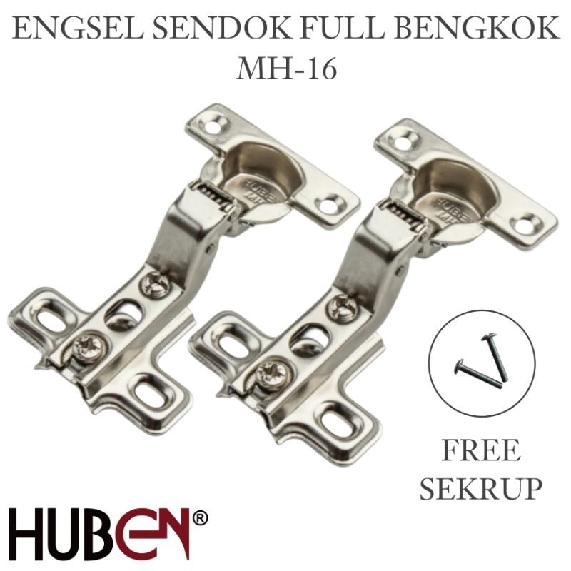 (2 Pcs) Engsel Sendok Mini Full Bengkok 26mm Huben Pintu Lemari Kecil Huben MH