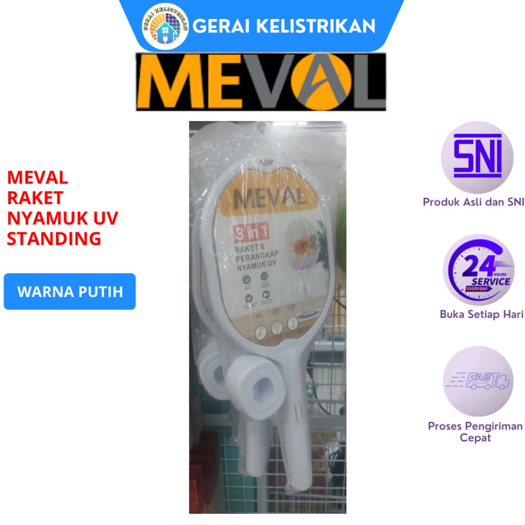 MEVAL RAKET NYAMUK UV STANDING
