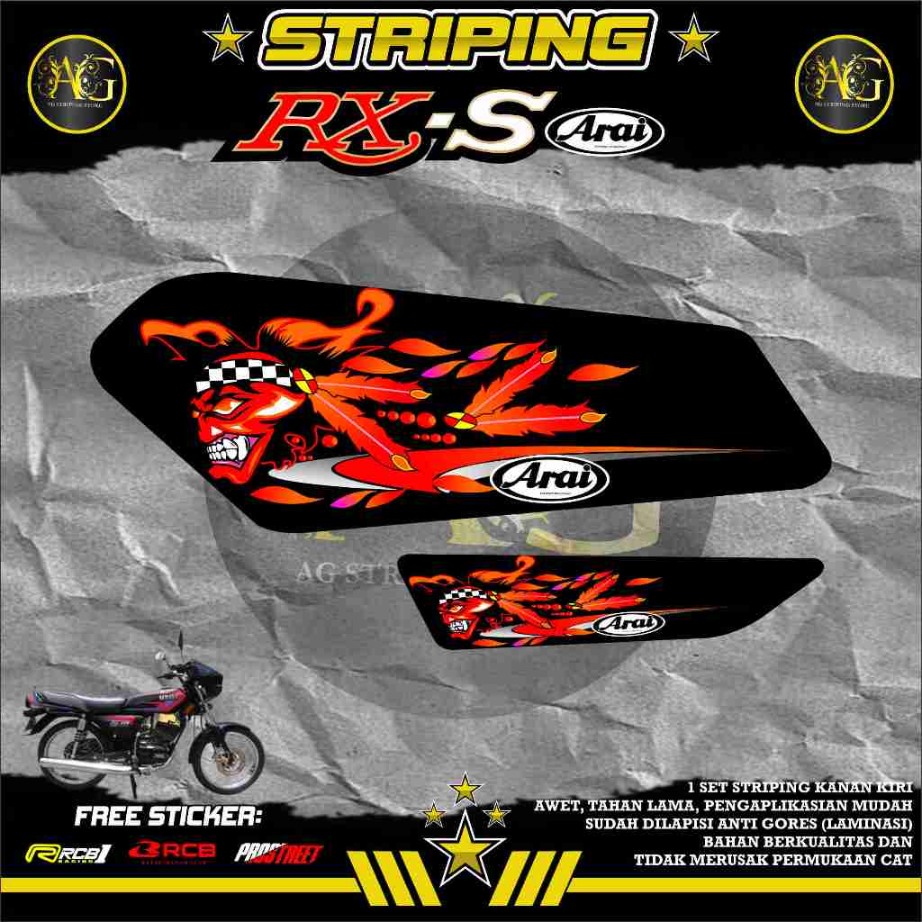TERBARU STRIPING RX SPECIAL-STRIPING YAMAHA RX SPECIAL MOTIF ARAI RUSSEL04