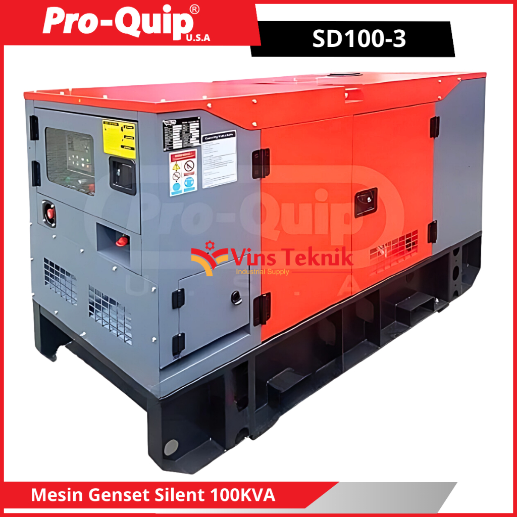 Mesin genset silent 100KVA Genset diesel generator set PROQUIP SD100-3