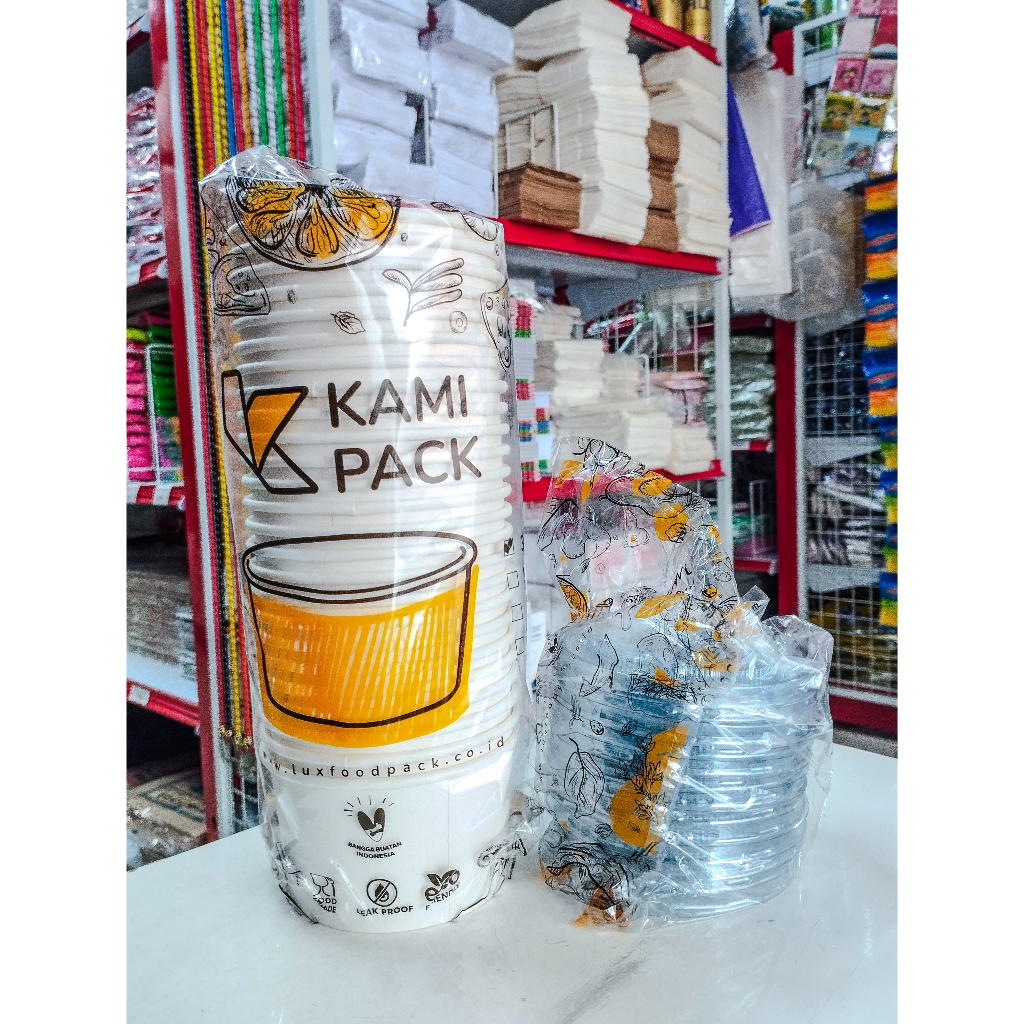 Paper Bowl Putih + Tutup (360ml) / Mangkok Kertas Bakso / Rice Bowl Paper