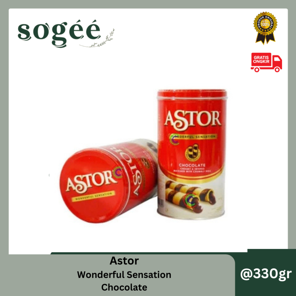 

Sogee.Snack ☘️Astor Kaleng Wafers Rolls/Astor Wafer Stik Doubel Coklat 330 gr Mayora