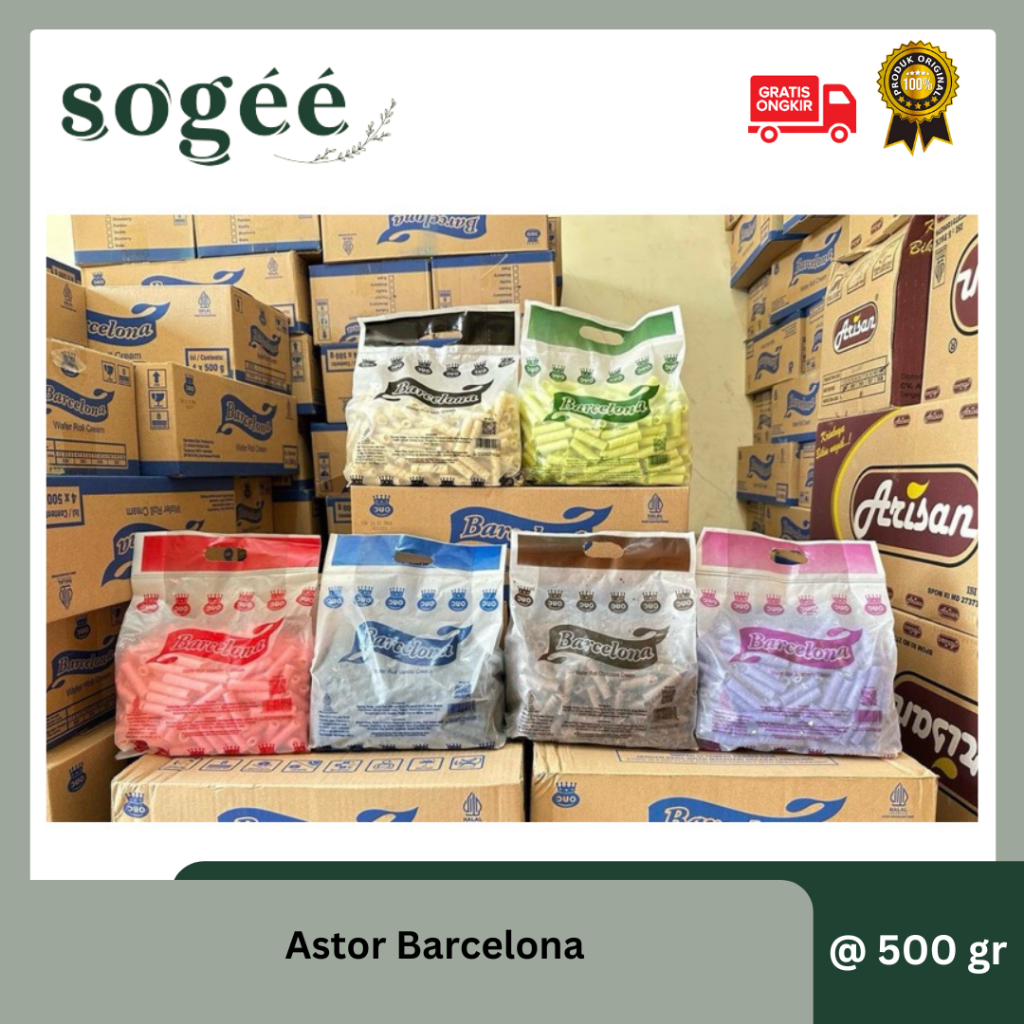 

Sogee.Snack ☘️Astor Barcelona Twistos 500gr /Astor Wafer roll Barcelona Murah