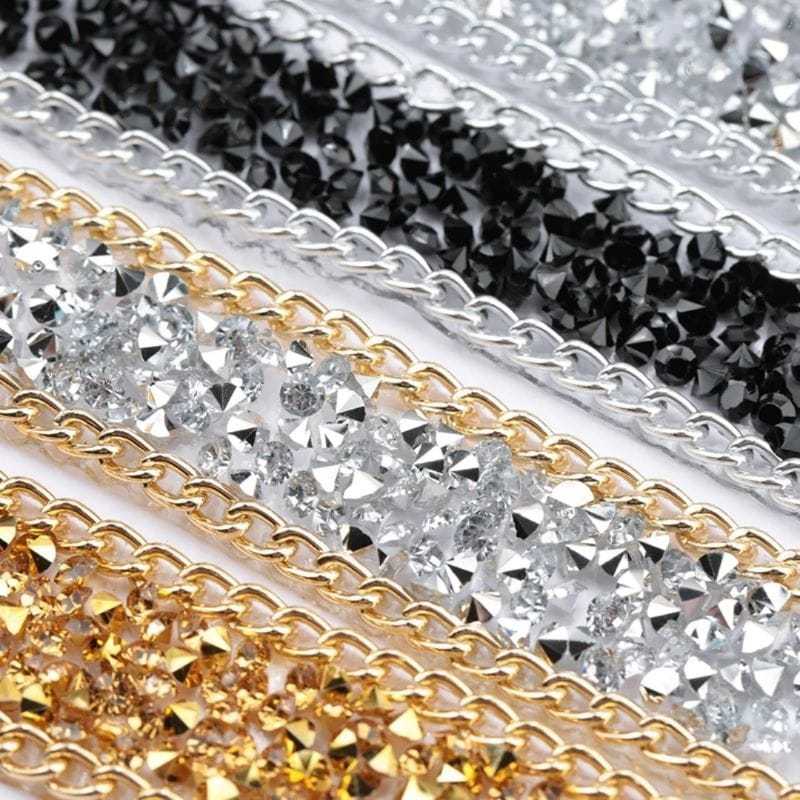 Tikar Strip setrika Payet hotfix kristal rhinestone perbaris diamond acak gosok lembaran