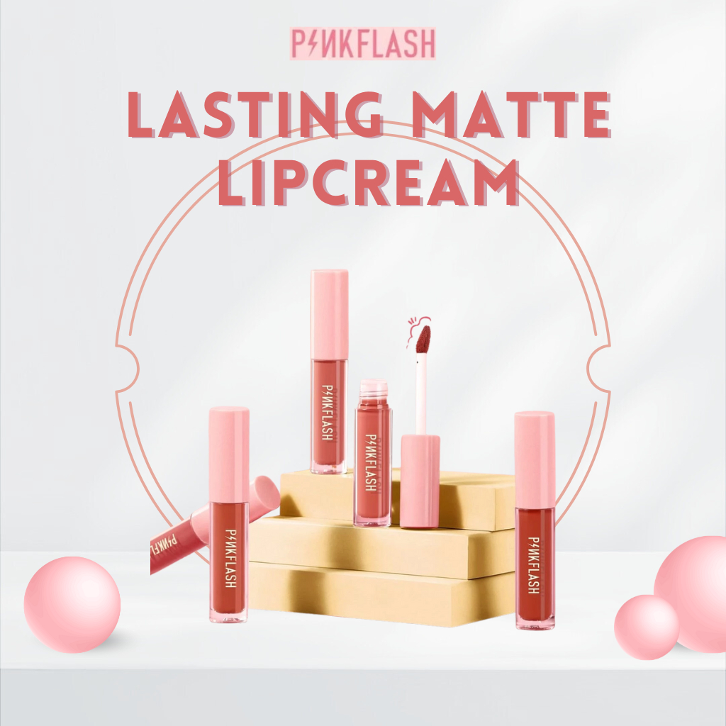 Pinkflash Lasting Matte Lipcream / lipcream pinkflash / lipstick pinkflash / lipcream tahan lama