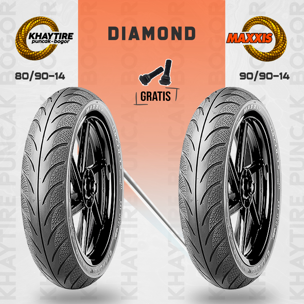 Paket Ban Tubles Motor Matic MAXXIS DIAMOND 80/90 - 90/90 Ring 14