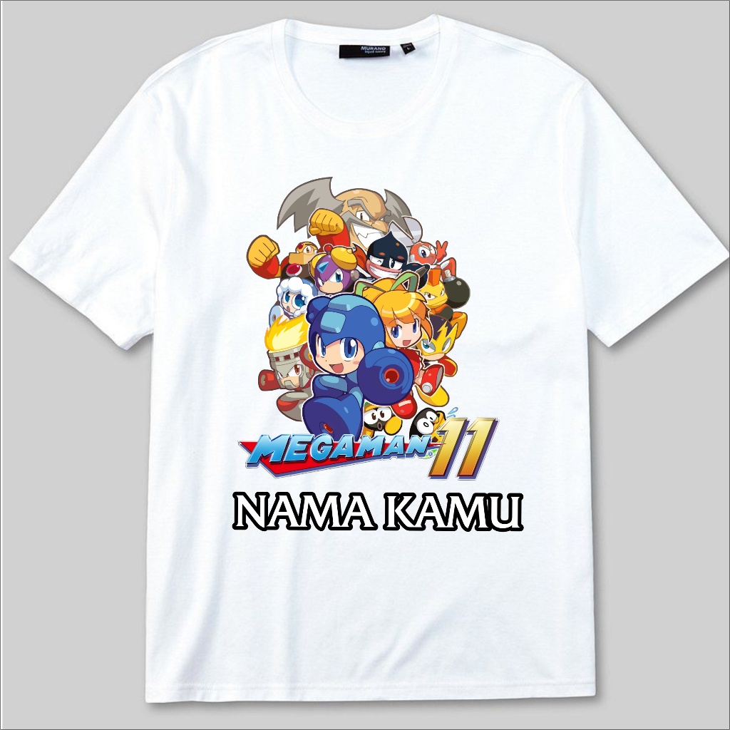 PVJ Kaos Baju Tshirt Anak Laki-laki dan Perempuan Gambar Megaman Animasi Karakter Free Nama