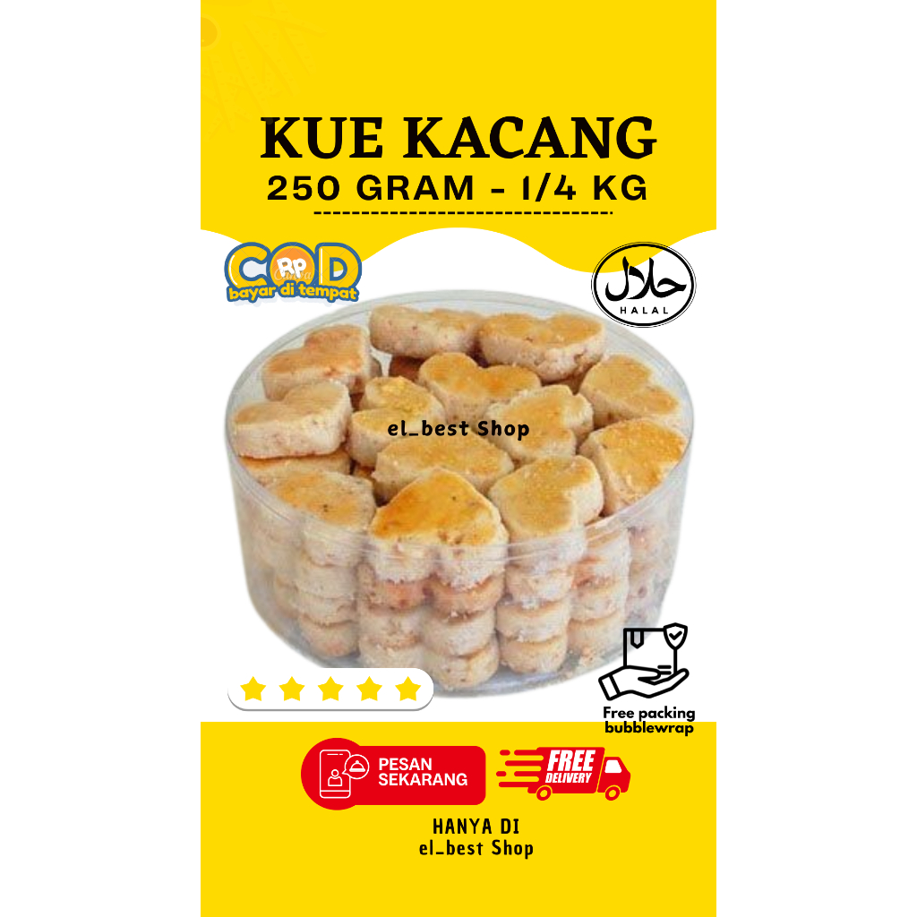 

Kue Kering Kacang 250 gr | Toples kue Kering 250 gram Kue Kiloan | Kue Kering Lebaran Premium Murah