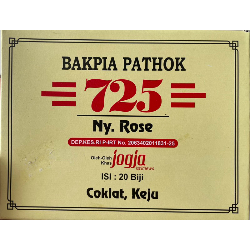 

Bakpia Pathok 725&137 Khas Jogja Isi 20 Biji