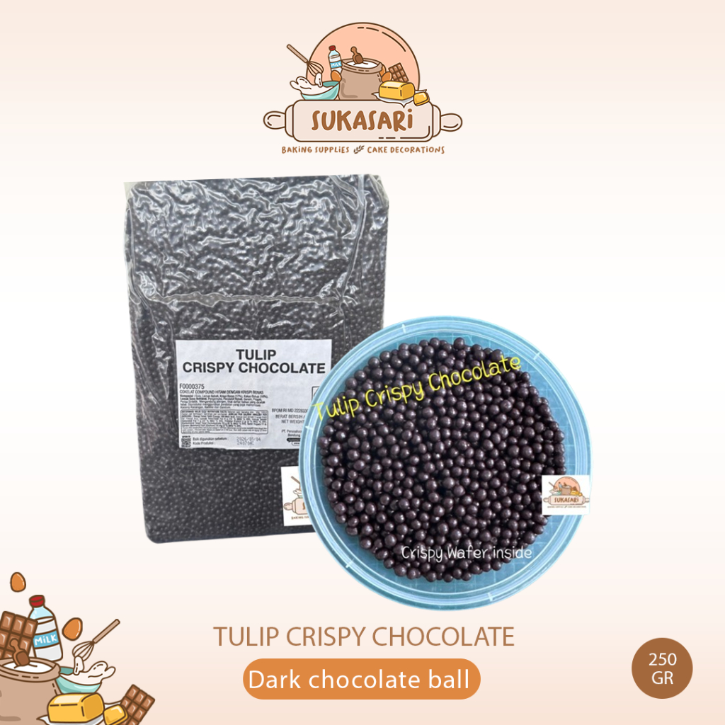

Tulip Crispy Chocolate 250gr Dark chocolate ball coklat cokelat