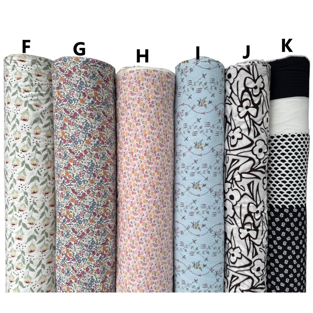 kain katun rayon viscose motif daun besar motif salur motif bunga terbaru best seller