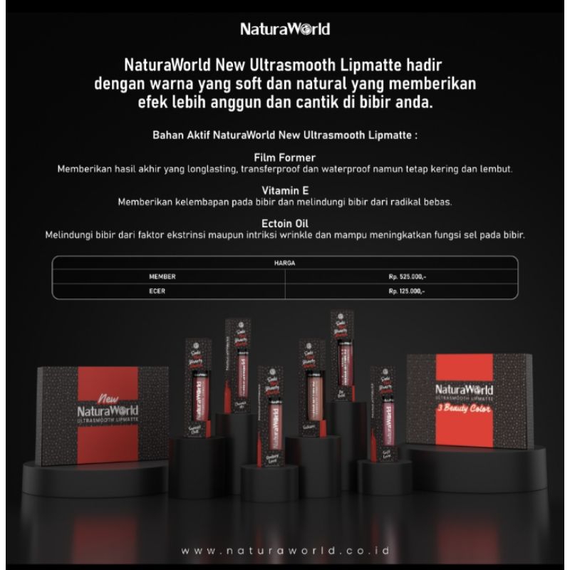 LIP MATTE Naturaworld Ultra Smooth ORIGINAL 100% | AGEN RESMI NATURA WORLD ❤️