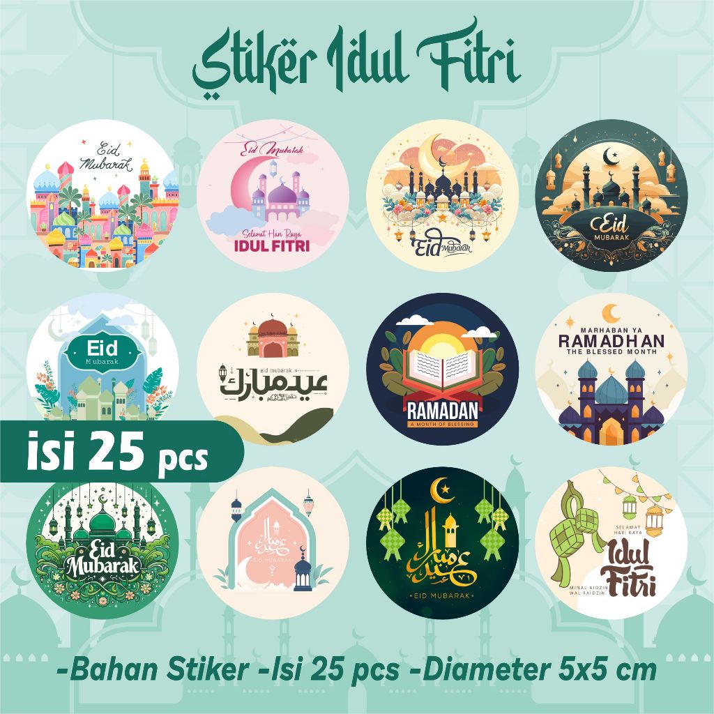 

STIKER EDISI IDUL FITRI STIKER HAMPERS - STIKER BULAT IDUL FITRI
