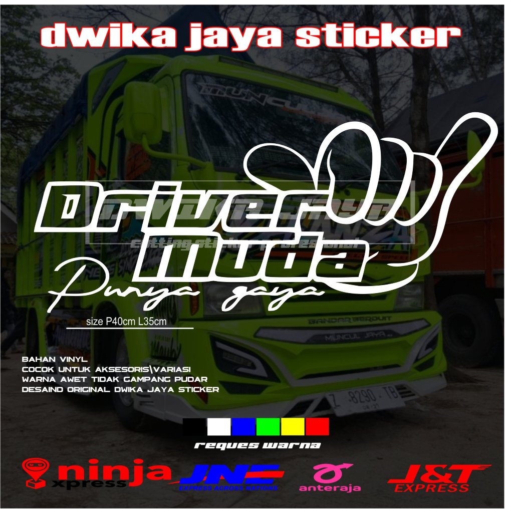 STIKER MOBIL STIKER KACA SAMPING STIKER KATA KATA KEREN DRIVER MUDA PUNYA CERITA