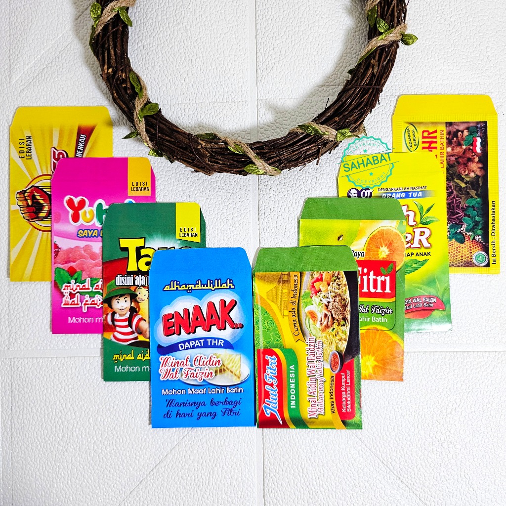 

AMPLOP / ANGPAU LEBARAN GAMBAR SNACK SERI A UKURAN MEDIUM ISI 10