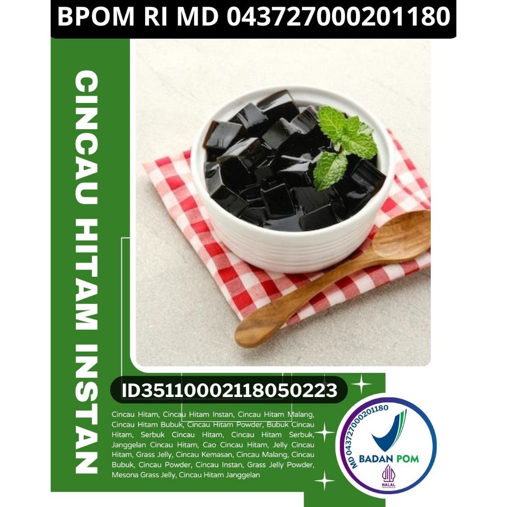 

JAMINAN MUTU..!! Cincau Hitam Instan, Cincau Hitam Powder Kemasan Aluminium Foil 1 Kg