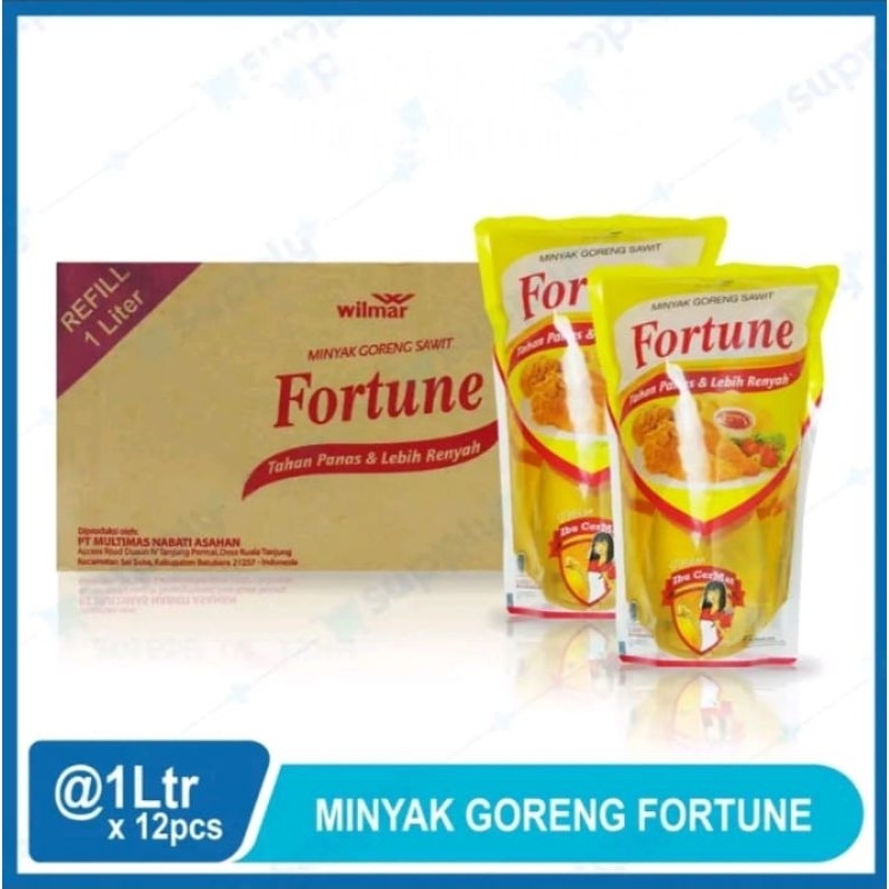 

Minyak Goreng Fortune Refill 1 karton isi 12 liter × 1 liter