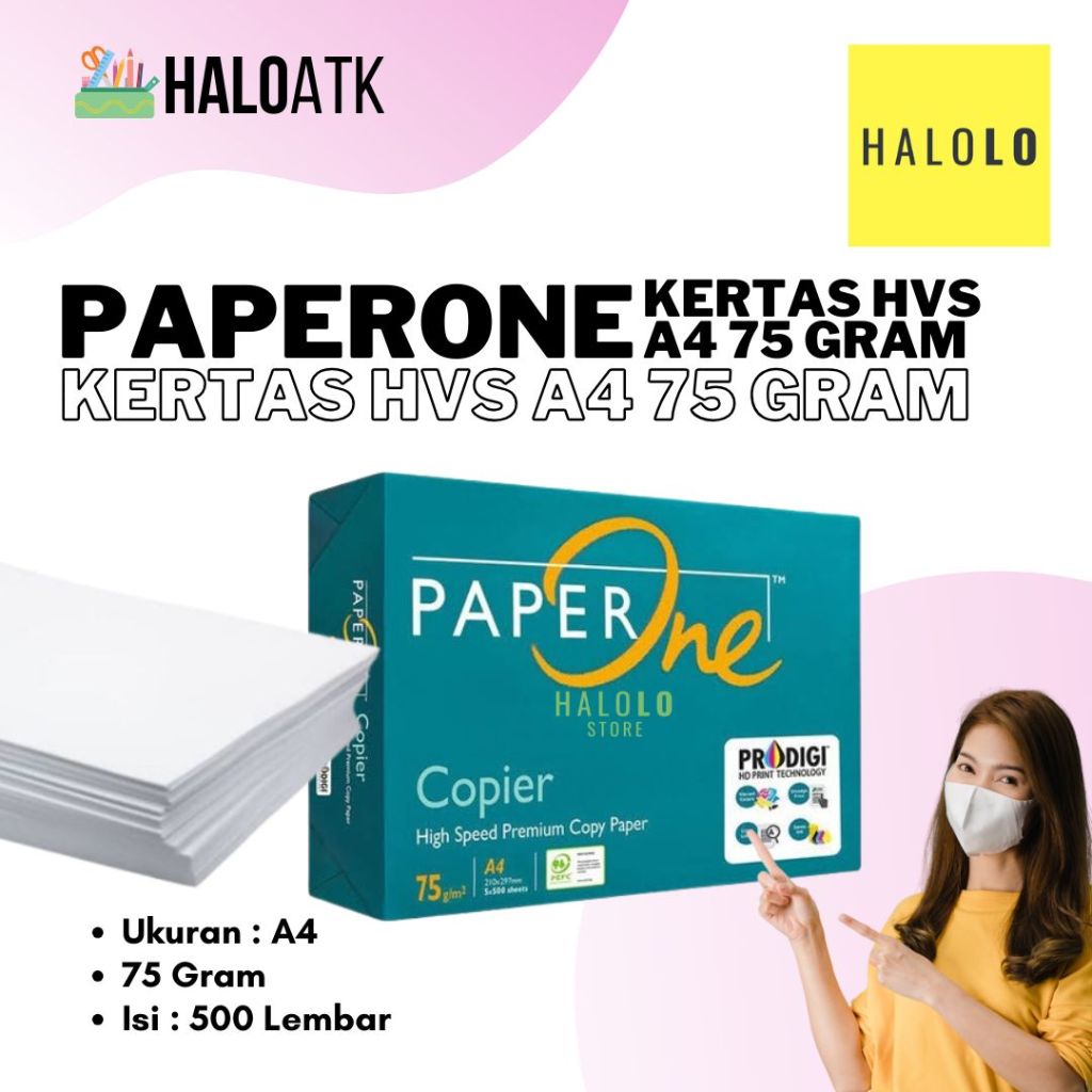 

PaperOne Kertas A4 75 Gram Kerta HVS A4 Copier 1 Rim 500 Lembar PAPERONE