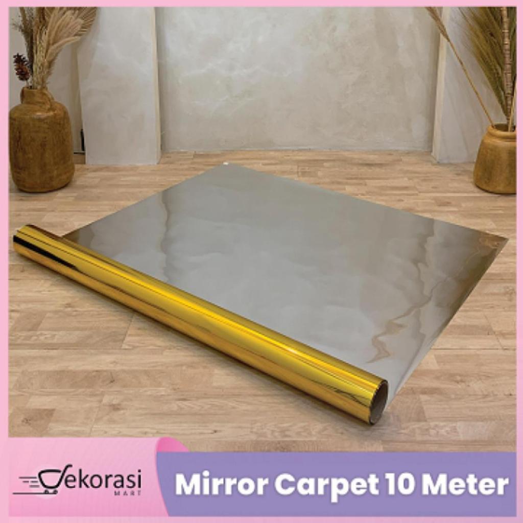 Mirror Carpet 10 meter/ lantai dekorasi/Mirror Runner Gold dan Silver/lantai kaca