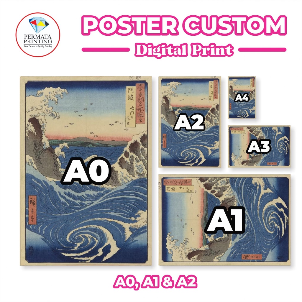 Cetak Print Poster Custom Ukuran A0, A1, A2