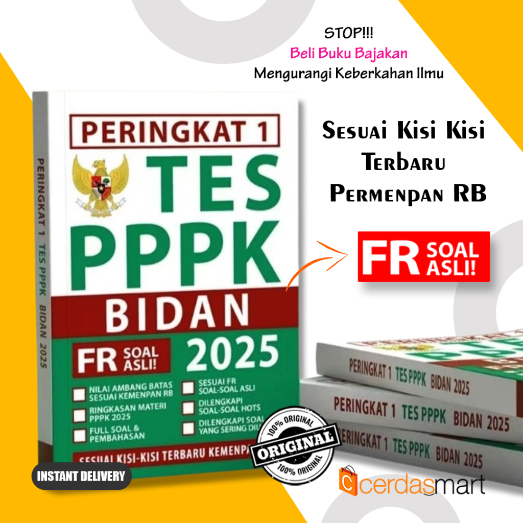 Buku Peringkat 1 Tes Pppk Bidan 2025 Buku PPPK BIDAN 2024 - Soal PPPK BIDAN 2025 - Buku Original Soa