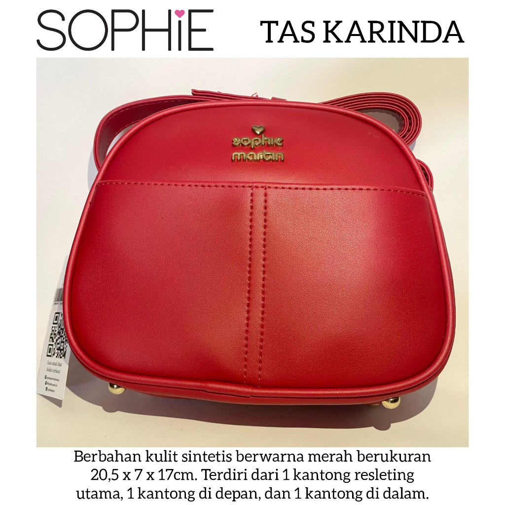 TAS KARINDA MERAH SOPHIE MARTIN PARIS PROMO TAS SELEMPANG WANITA BAG