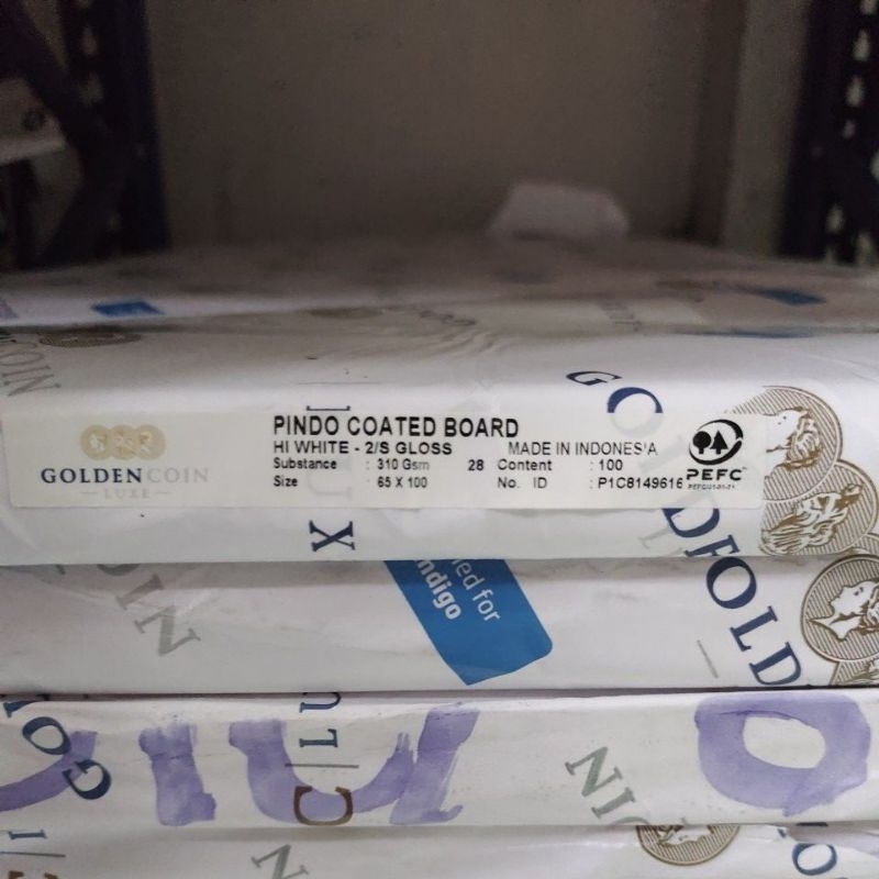 

Art paper 310gsm atau Art Carton 310gsm ukuran 65x100 Golden Coin isi 100lembar