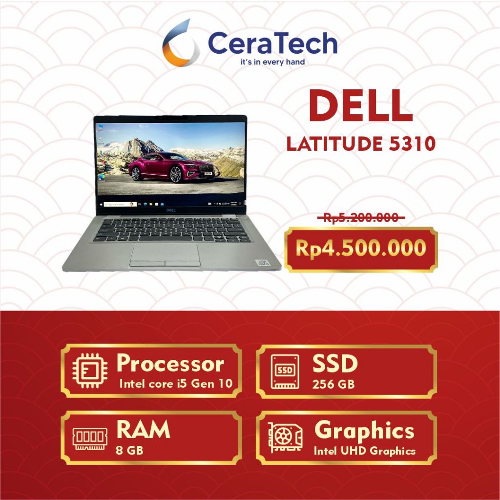 LAPTOP MURAH DELL LATITUDE 5310 INTEL CORE I5 GEN 10