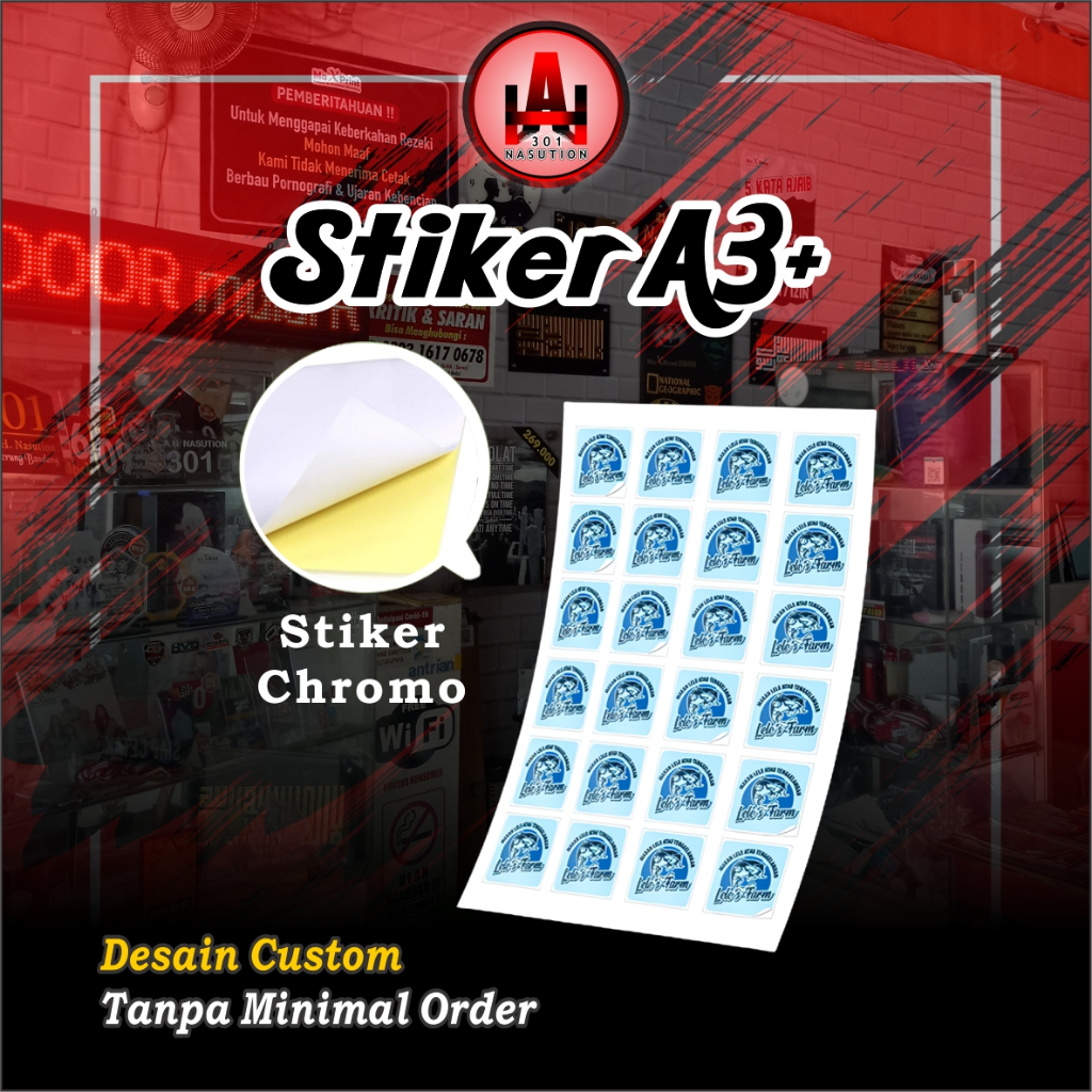 

STIKER CHROMO / stiker a3+ / desain custom /LABEL MAKANAN