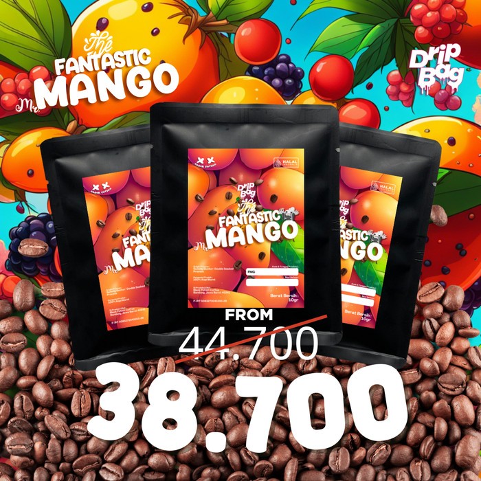 

Fantastic Mr mango (1 pcs / 3 pcs ) Pcs Drip Bag Coffee - ( kopi instant filter ) By Black Potion