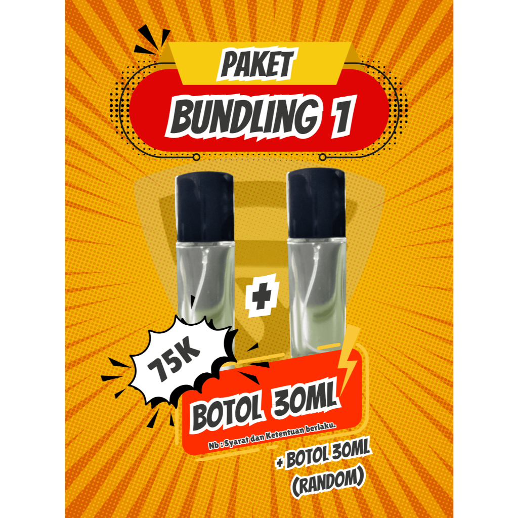 PAKET PARFUM BUNDLING 1 ( BOTOL 30ML + BOTOL 30ML RANDOM )