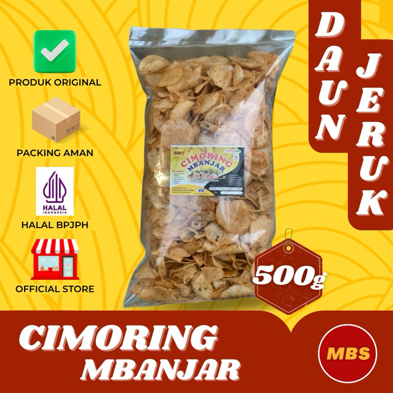 

CIMORING MBANJAR PEDAS DAUN JERUK GURIH ASIN RENYAH 1/2Kg / 500g - MUBAROK SNACK