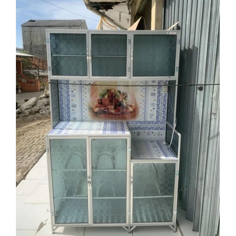 lemari dapur rak piring alumunium rak piring aluminium