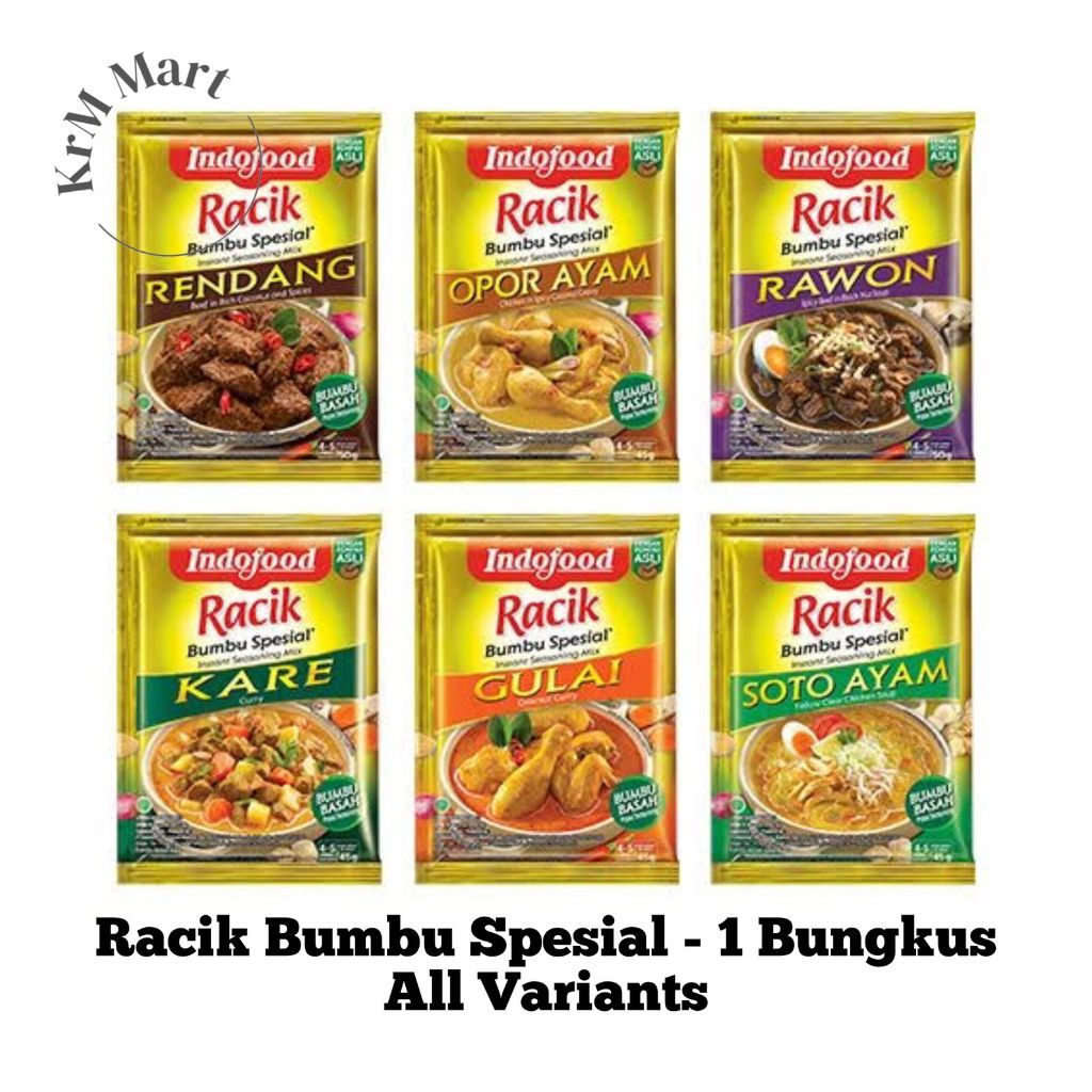 

Racik Bumbu Basah Spesial 1 bungkus All Varian indofood soto ayam rawon rendang kare opor ayam gule gulai rawon soto ayam