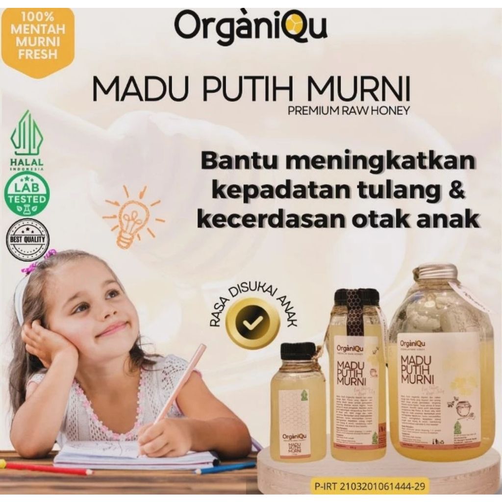 

à Premium Raw Honey MADU PUTIH Murni untuk kesehatan hormon dan bantu kecerdasan anak