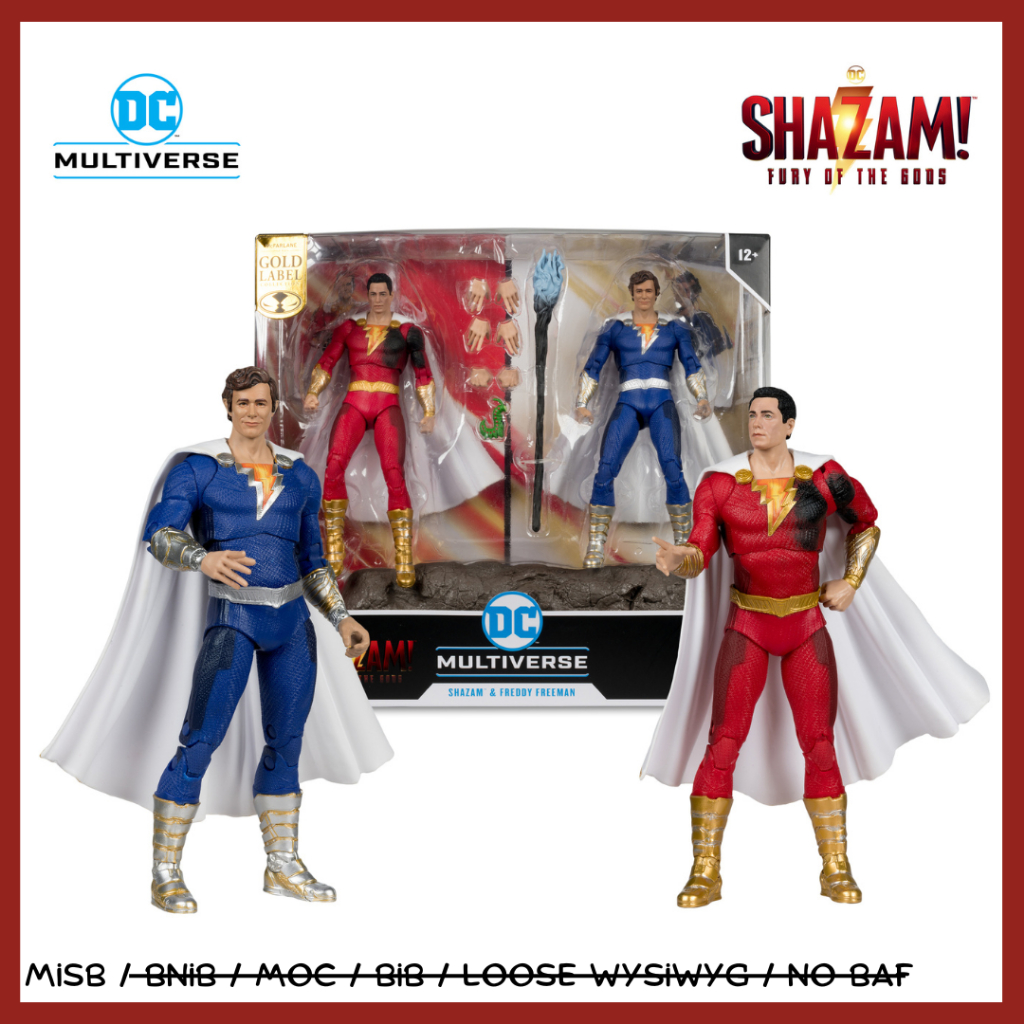 Shazam and Freddy Freeman 2 pack Mcfarlane DC Multiverse 7 inci 18 cm 1:10 toys action figure MISB S