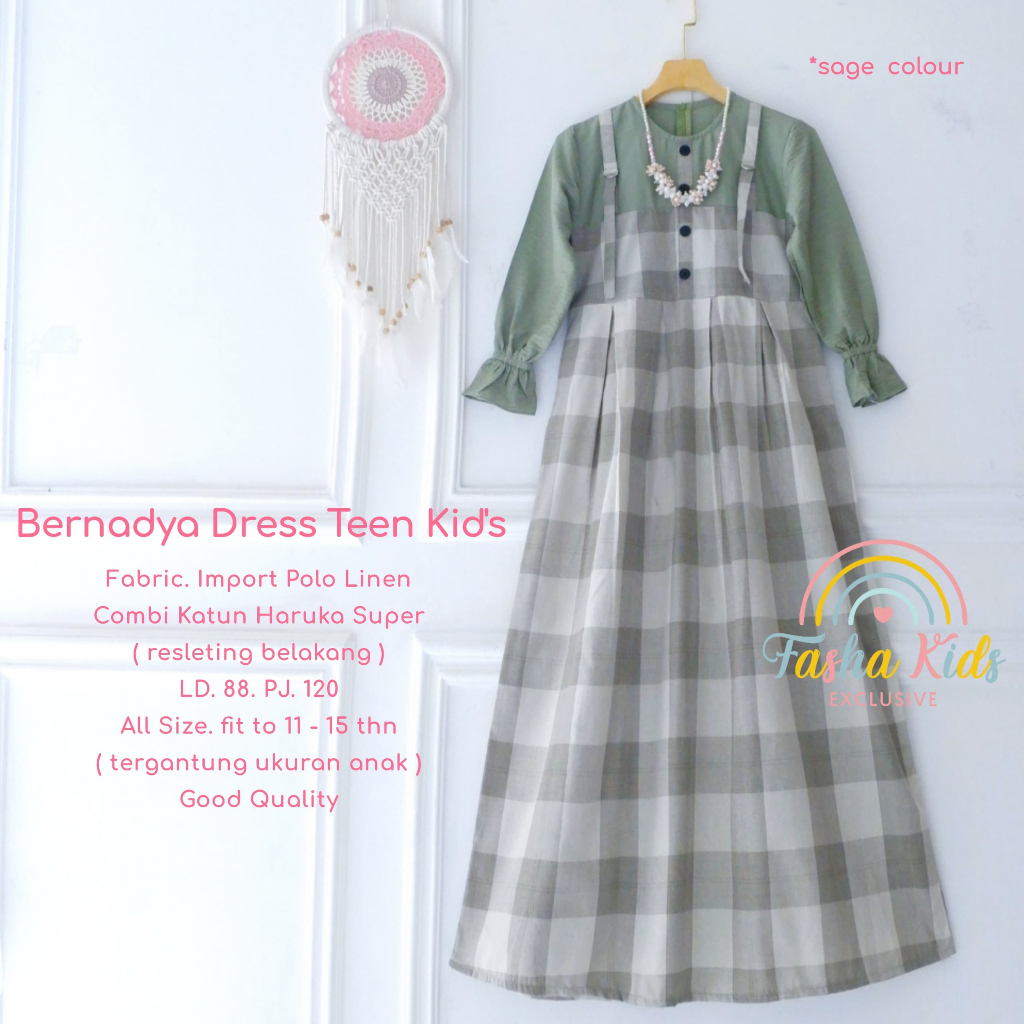 Bernadya Dress Teen  Kids