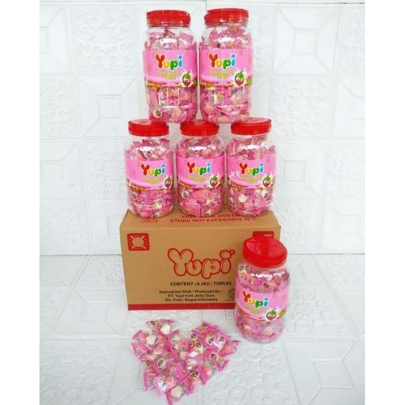 

[1DUS 6TOPLES]Permen Yupi Strawberry Kiss 1Karton Exp 2026