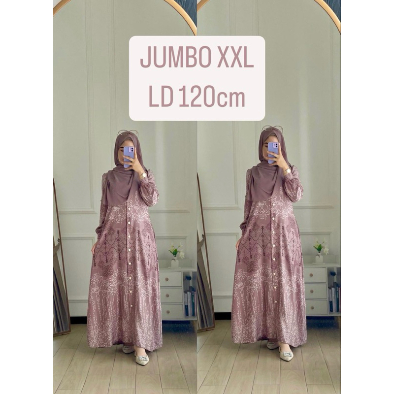 ADIBA - ONESET PIYAMA / DRESS GAMIS JUMBO LD 120CM XXL /  BUSUI FRIENDLY MOTIF KEKINIAN