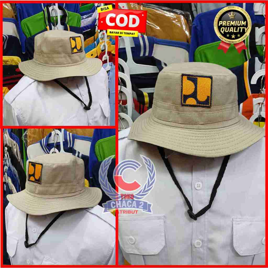 topi kerja kementerian pupr warna krem/topi rimba kementerian pupr/topi lapangan kementerian pupr
