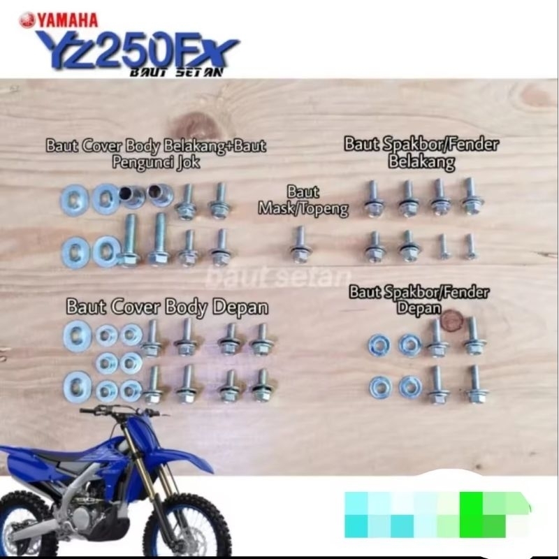 Baut Full Body Yamaha YZ 250 FX baut full set Baut Full Body Yamaha YZ 250 FX baut full set