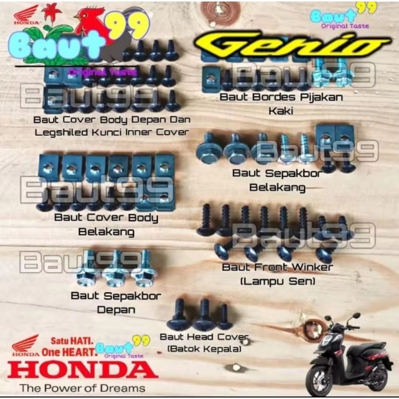 Baut Fullset Body Honda Genio Baut Fullset Body Honda Genio