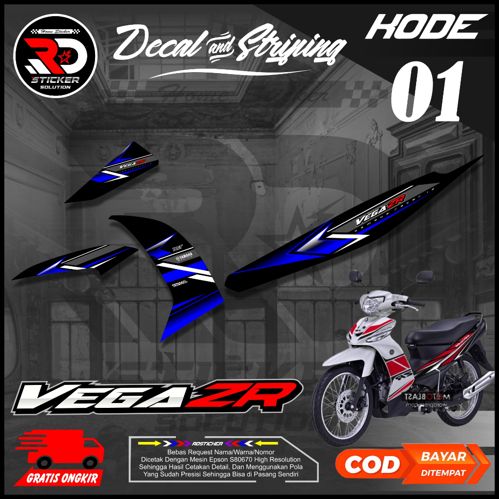 STRIPING VEGA ZR STICKER MOTOR VEGA ZR STRIPING MOTOR MURAH