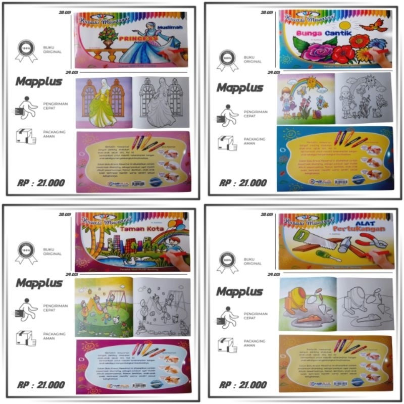 

Buku Gambar Mewarnai Anak, Mewarnai Princes,Buanga cantik Taman kota, Alat peetukangan ( Mapplus )