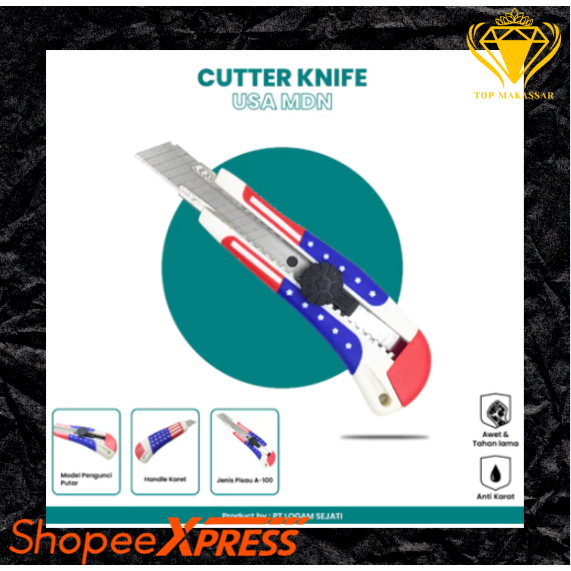 

CUTTER MDN USA BESAR + 3 PISAU BLISTER